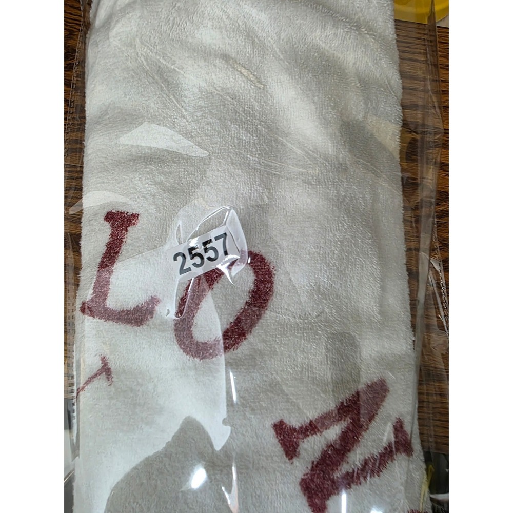 Vintage Polo Ralph Lauren Beach Towel White Red Logo 100% Cotton Made in USA - Picture 11 of 11